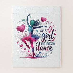 Retro Dance Just A Girl Who Loves to Dance Jigsaw Puzzle