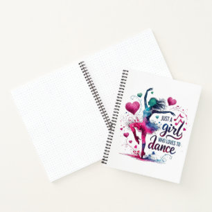 Retro Dance Just A Girl Who Loves to Dance Notebook
