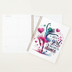 Retro Dance Just A Girl Who Loves to Dance Planner