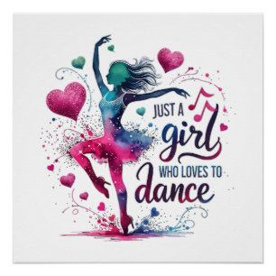 Retro Dance Just A Girl Who Loves to Dance Poster