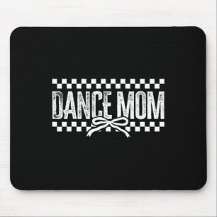 Retro Dance Mum Coquette Bow Chequered Dance Mama  Mouse Mat