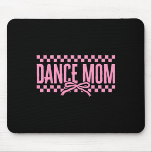 Retro Dance Mum Coquette Bow Chequered Dance Mama  Mouse Mat