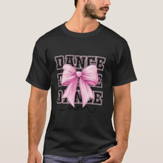 Retro Dance Mum Coquette Bow Chequered Dance Mama T-Shirt