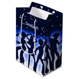 Retro Dance Party Blue Medium Gift Bag