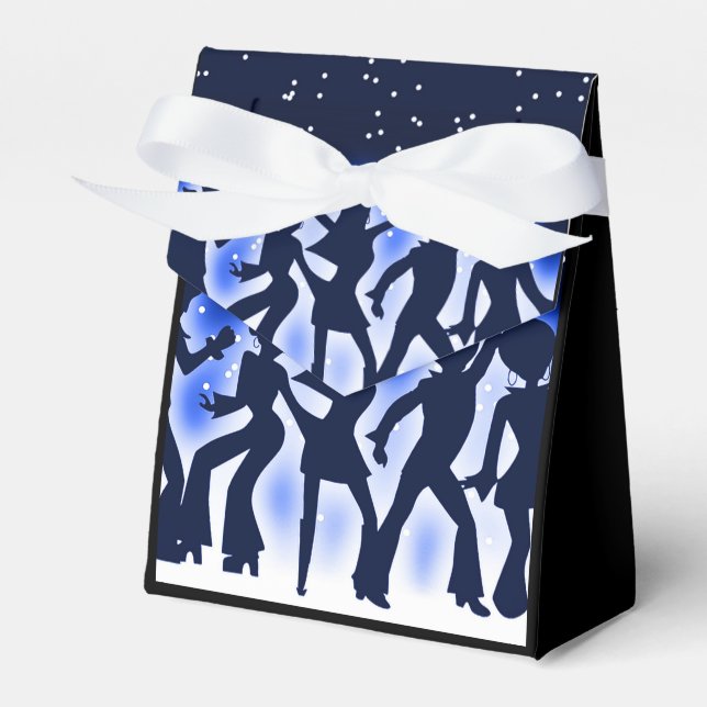 Retro Dance Party Blue Tent Favour Box (Front Side)