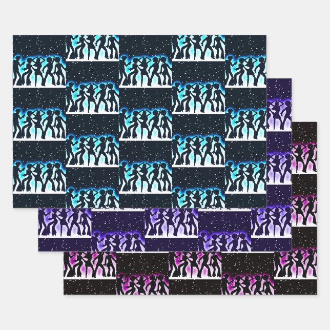 Retro Dance Party Collection Wrapping Paper Sheet (Set)