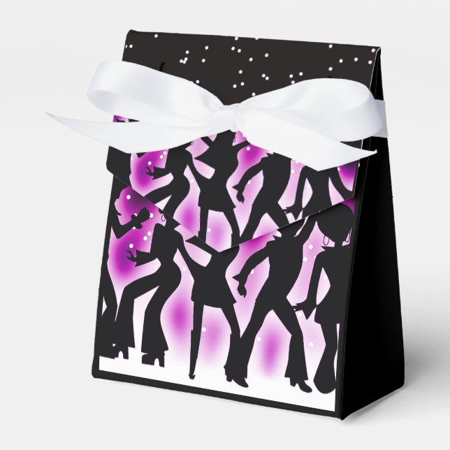 Retro Dance Party Pink Tent Favour Box (Front Side)