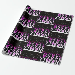 Retro Dance Party Pink Wrapping Paper
