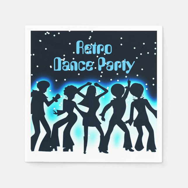 Retro Dance Party Teal  Napkin (Front)