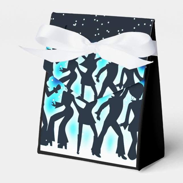 Retro Dance Party Teal Tent Favour Box (Front Side)
