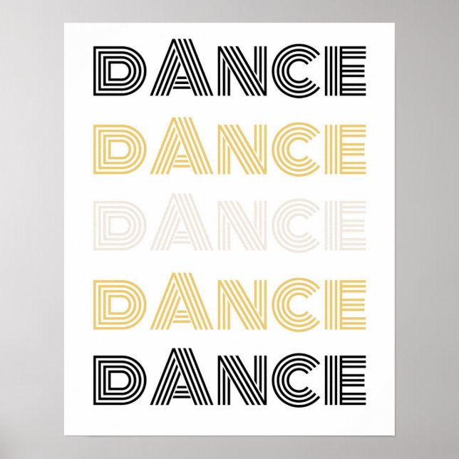 Retro Dance Typography– Motivational Wall Art (Front)