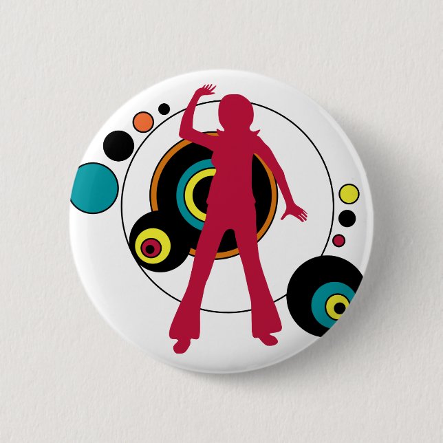 Retro Dancing Girl button (Front)