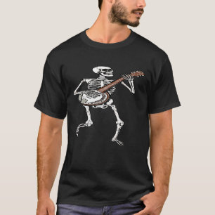 Retro Dancing Skeleton Banjo Vintage Graphic T-Shirt