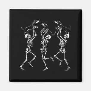 Retro Dancing Skeletons Dachshund Cute Halloween D Magnet