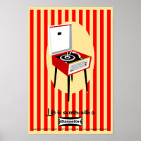 Retro Dansette record player Pop Art poster
