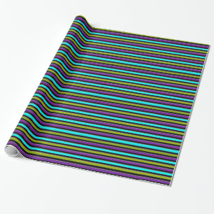 Retro Dark Candy Stripe Wrapping Paper
