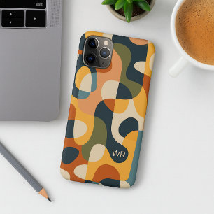 Retro Dark Colors Amorphous Shapes Art Pattern iPhone 11Pro Max Case