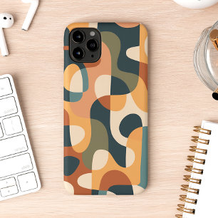 Retro Dark Colours Amorphous Shapes Art Pattern iPhone 11 Pro Max Case