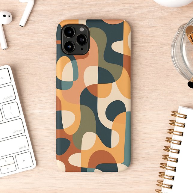 Retro Dark Colours Amorphous Shapes Art Pattern Case-Mate iPhone Case (Creator Uploaded)