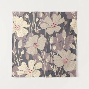 Retro Dark Floral: Seamless Pattern Tapestry