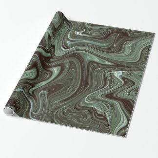 Retro Dark Green Marble Wrapping Paper