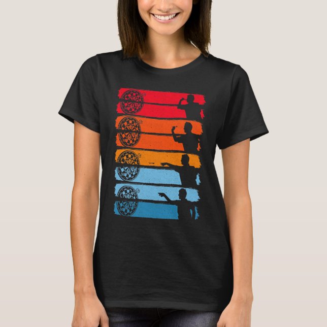 Retro Dart Throwing Dartboard Bullseye Darts T-Shirt (Front)