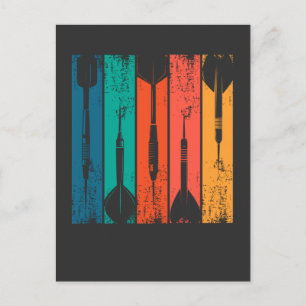 Retro Darts Arrows Pub Dart Team Vintage Dart Postcard
