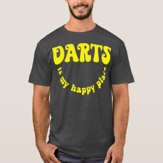 Retro Darts Is My Happy Place Darts Player T-Shirt