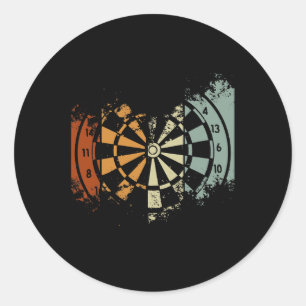 Retro Darts Vintage Darts Masters Funny Darts Play Classic Round Sticker