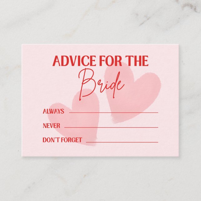 Retro Date Night And Advice To The Bride Card (Front)