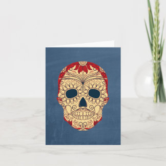 Retro Day of the Dead Sugar Skull Card