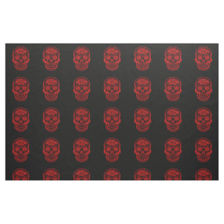 Retro Day of the Dead Sugar Skull Fabric