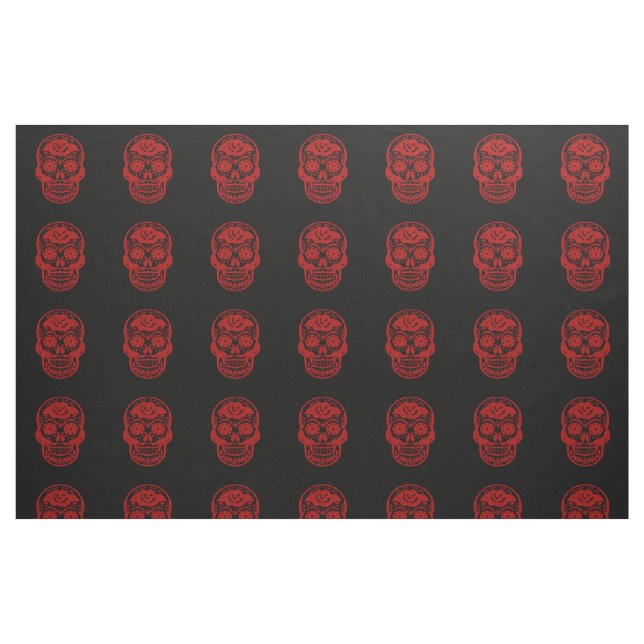 Retro Day of the Dead Sugar Skull Fabric (Fat Quarter)