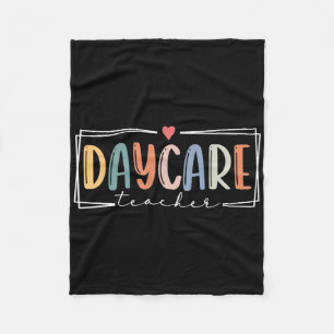 Retro Daycare Provider Teacher Back To School Fleece Blanket