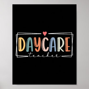 Retro Daycare Provider Teacher Back To School Poster