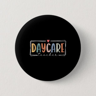 Retro Daycare Provider Teacher Ck To School 6 Cm Round Badge