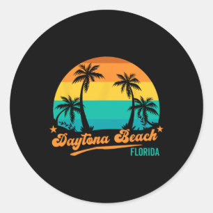 Retro Daytona Beach Mens Womens Cool Florida Beach Classic Round Sticker