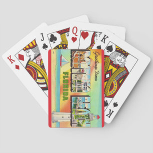 Retro Daytona Beach Postcard Playing Cards