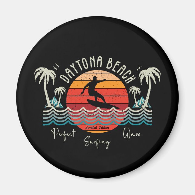 Retro Daytona Beach Surfing  Magnet (Front)