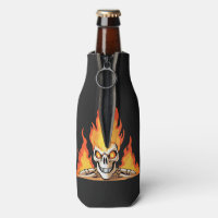 Retro Dead Burning skeleton Skull in Fire