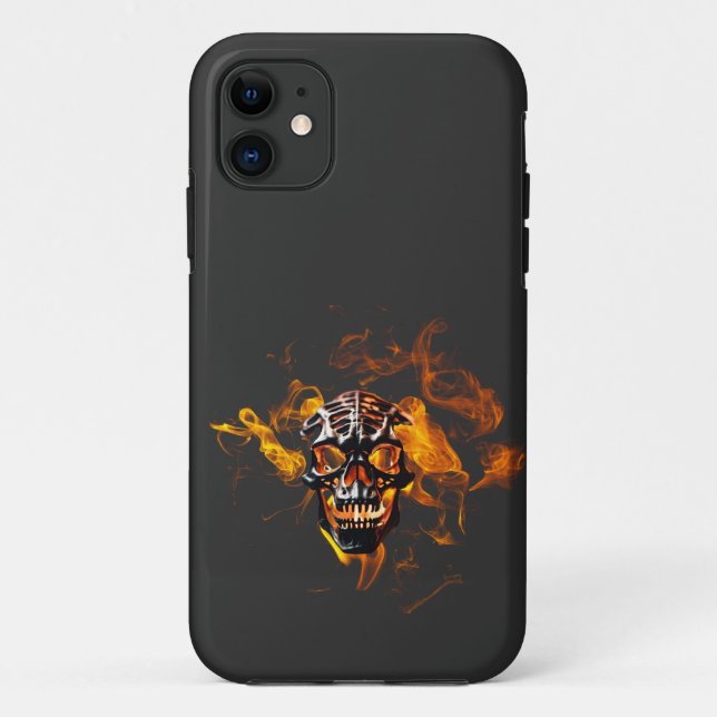 Retro Dead Burning skeleton Skull in Fire  Case-Mate iPhone Case (Back)