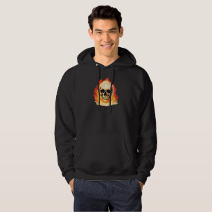 Retro Dead Burning skeleton Skull in Fire Hoodie