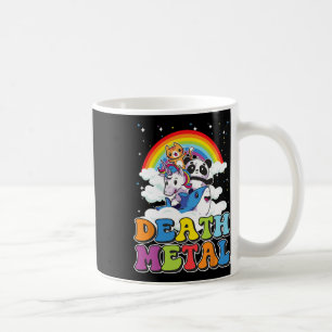 Retro Death Metal Cat Rainbow Unicorn Funny Heavy Coffee Mug