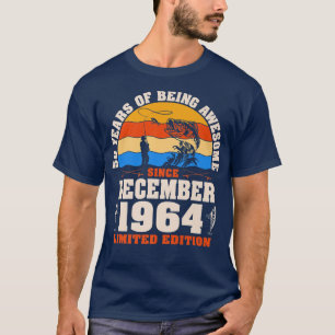 Retro December 1964 58 Year Old Fishing Lover 58th T-Shirt