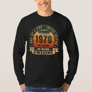 Retro December 1970 52nd Birthday 52 Years Old Awe T-Shirt