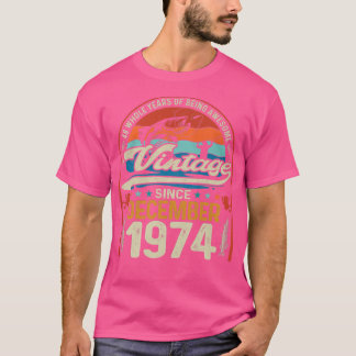 Retro December 1974 48 Year Old Fishing Lover 48th T-Shirt