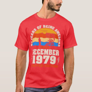 Retro December 1979 43 Year Old Fishing Lover 43rd T-Shirt