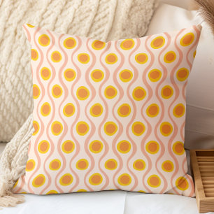 Retro Decorative Pattern Pink Orange Yellow Cushion