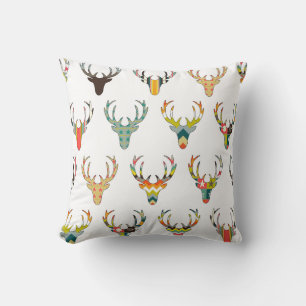 retro deer head white cushion