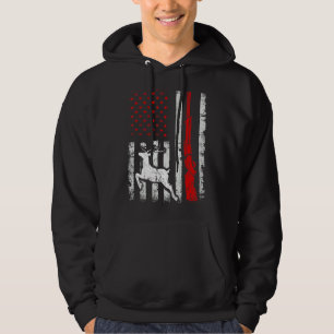 Retro Deer Hunting Patriotic Hunter Usa American F Hoodie